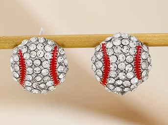 DRIPPY BASEBALL EARRINGS