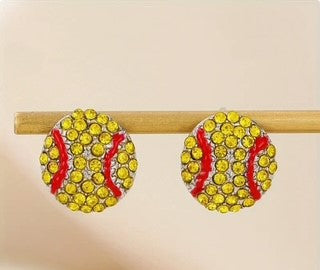 DRIPPY SOFTBALL EARRINGS