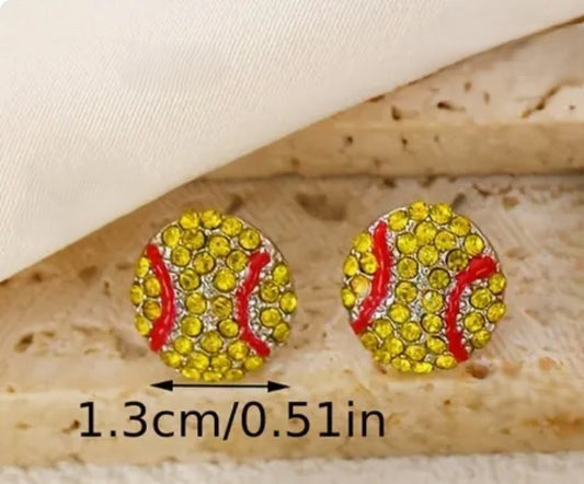 DRIPPY SOFTBALL EARRINGS
